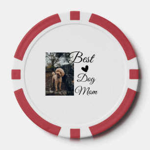 Simple colourful animal add name photo dog mum gif poker chips