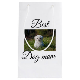 Simple colourful animal add name photo dog mum gif small gift bag