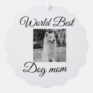 Simple colourful animal add name photo dog mum gif tree decoration card