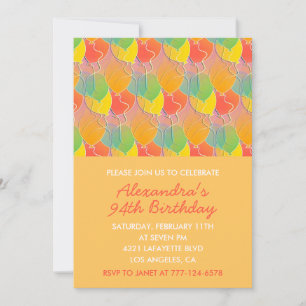 Simple Colourful Balloons 94th birthday Invitation