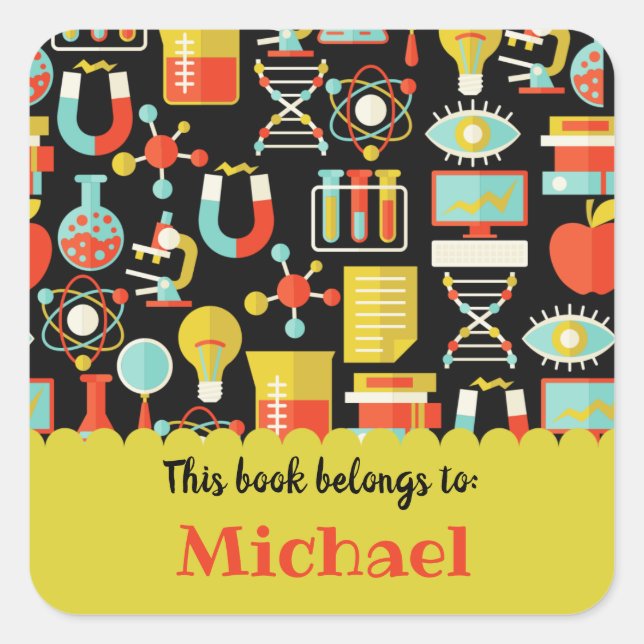 Simple Colourful Books Pattern Personalised label (Front)