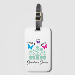 Simple Colourful Butterflies Grandchildren Grandma Luggage Tag