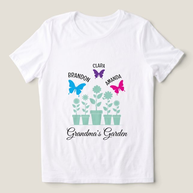 Simple Colourful Butterflies Grandchildren Grandma Tri-Blend Shirt (Design Front)
