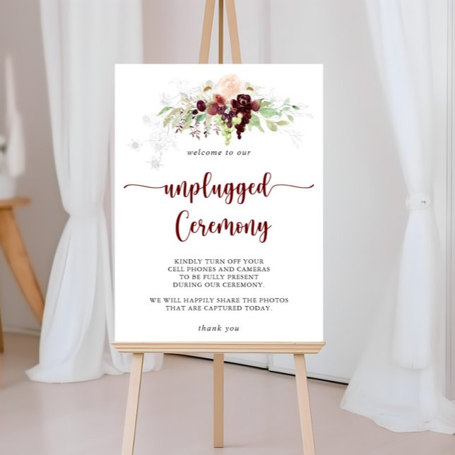 Simple Colourful Classic Floral Unplugged Ceremony Poster (Creator Uploaded)