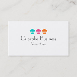 Simple colourful cupcakes bakery business cards