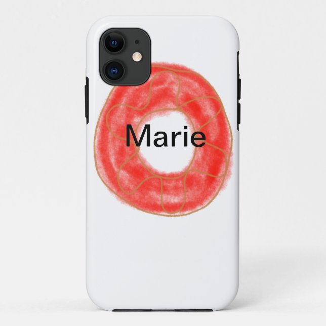 Simple colourful doughnuts add name minimal custom Case-Mate iPhone case (Back)