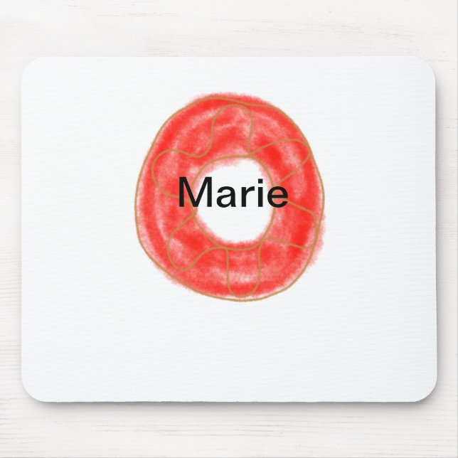 Simple colourful doughnuts add name minimal custom mouse pad (Front)