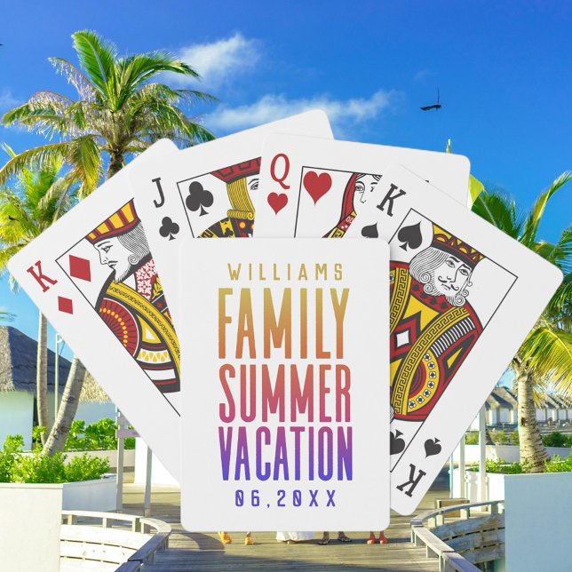 Simple Colourful Family Summer Vacation  Playing Cards (Creator Uploaded)