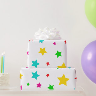 Simple Colourful Festive Star Pattern Wrapping Paper