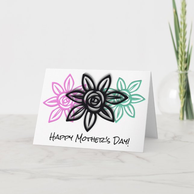 Simple Colourful Floral Mother's Day Card (Front)
