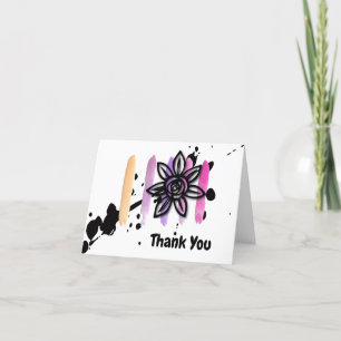 Simple Colourful Floral Thank You Card