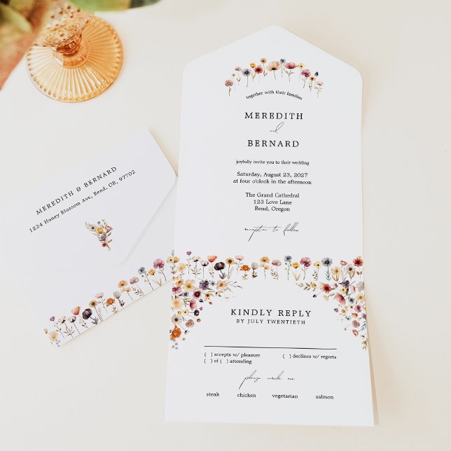 Simple Colourful Floral Wedding All In One Invitation (Creator Uploaded)