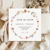 Simple Colourful Floral Wedding Save The Date