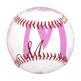Simple colourful glitter sparkle add name monogram baseball