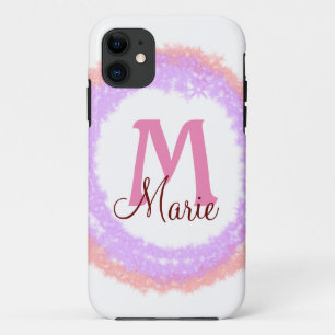 Simple colourful glitter sparkle add name monogram Case-Mate iPhone case