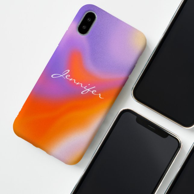 Simple Colourful Gradient Personalised iPhone Case (Creator Uploaded)