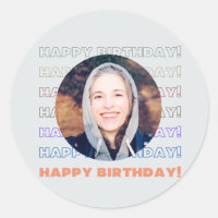 Simple Colourful Happy Birthday Custom Add Photo