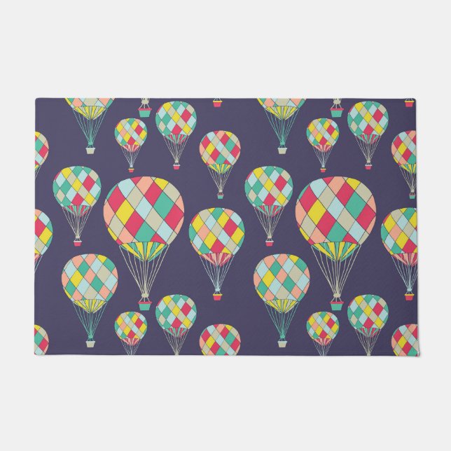 Simple Colourful Hot Air Balloons | Doormat (Front)