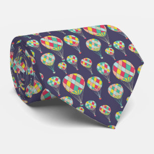 Simple Colourful Hot Air Balloons Necktie