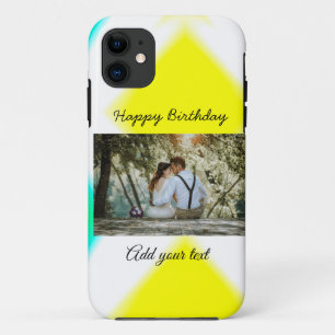 simple colourful minimal happy birthday add your Case-Mate iPhone case