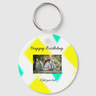 simple colourful minimal happy birthday add your key ring