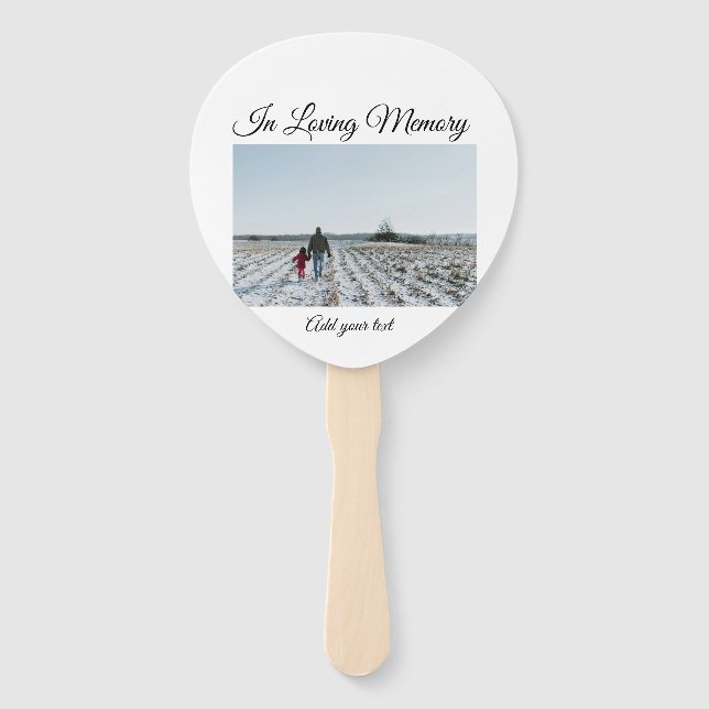 simple colourful minimal loving memory sympathy hand fan (Front)