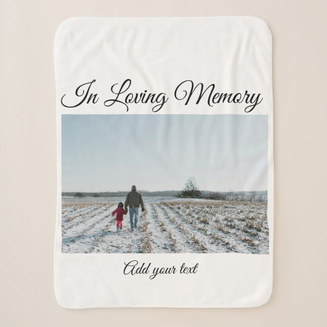 simple colourful minimal loving memory sympathy sherpa blanket (Front)