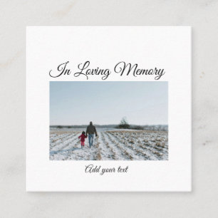 simple colourful minimal loving memory sympathy square business card