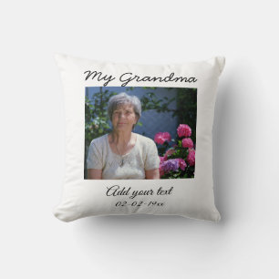 simple colourful minimal photo my grandma text yea cushion