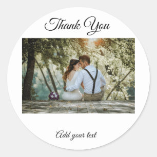 simple colourful minimal thank you add your text c classic round sticker