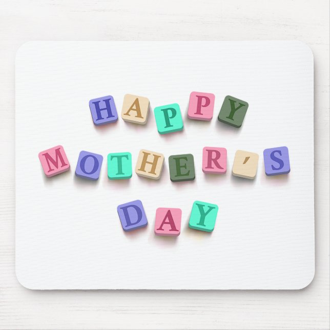 Simple Colourful Mother's Day Tiles | Mouse Pad (Front)