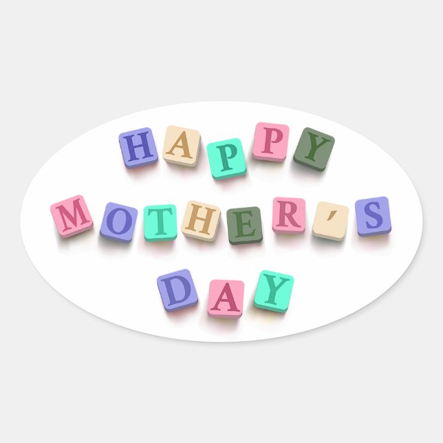 Simple Colourful Mother's Day Tiles | Sticker Seal (Front)