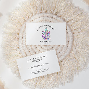 Simple Colourful New Age Crystal Apothecary Business Card