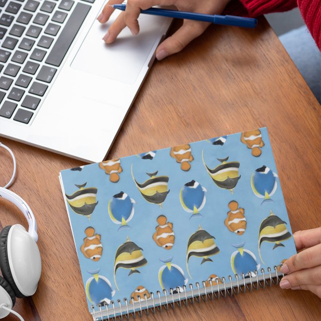 Simple Colourful Ocean Tropical Whimsical Fish Notebook (Creator Uploaded)