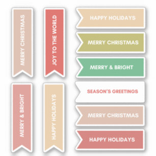 Simple Colourful Pastel 10 pc Mix Christmas Text