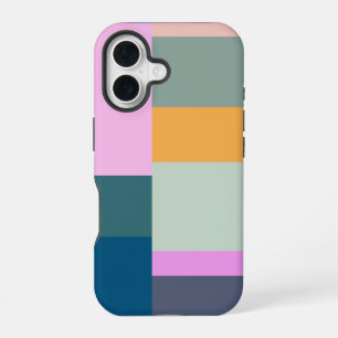 Simple Colourful Patchwork Geometric Shapes Design iPhone 16 Case