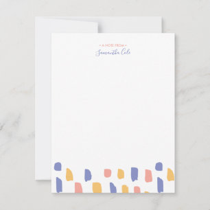 Simple Colourful Personalised Stationery Note Card