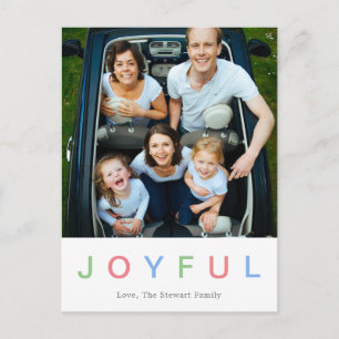 Simple Colourful Photo Modern Christmas Holiday Postcard