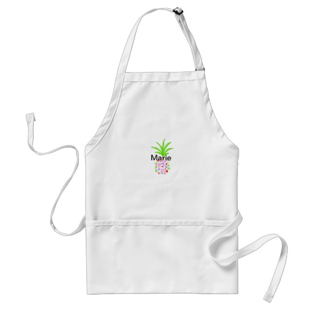 Simple colourful pineapple add name minimal custom standard apron (Front)