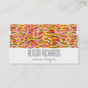 Simple Colourful rainbow stripes interior design Business Card