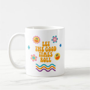 Simple Colourful Retro Smiley Flower Rainbow Fun Coffee Mug