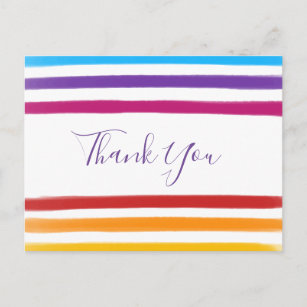 Simple Colourful Script Business Thank You Postcard