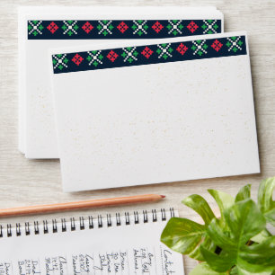Simple Colourful Ugly Sweater Pattern Christmas Envelope