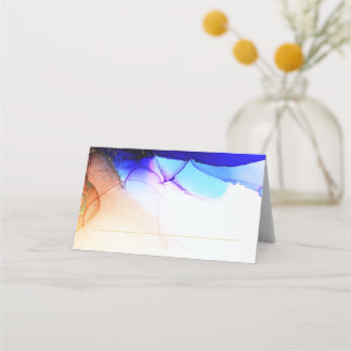 Simple Colourful Wedding  Place Card