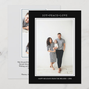 Simple Colours Black Vertical Multi Photo Invitation