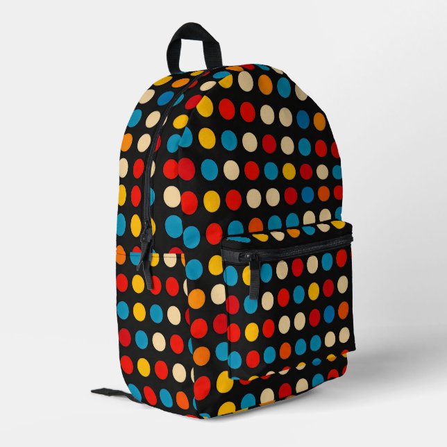 Simple Colours Dots Printed Backpack (Back Corner Left)