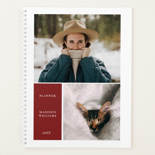 Simple colours Falu red frame photo  Planner (Front)