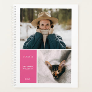 Simple colours French Rose frame photo Planner
