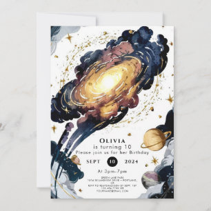 Simple Comet Space Birthday Invitation