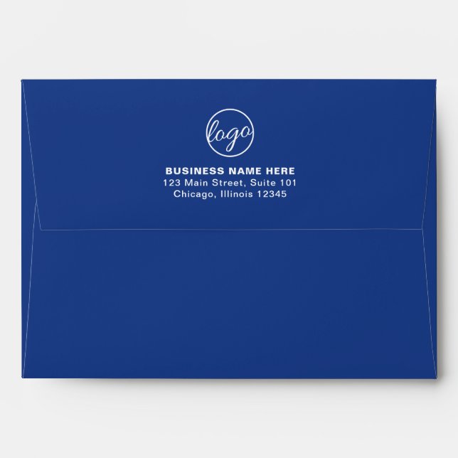 Simple Company Branding Business Logo Blue Envelope (Back (Top Flap))